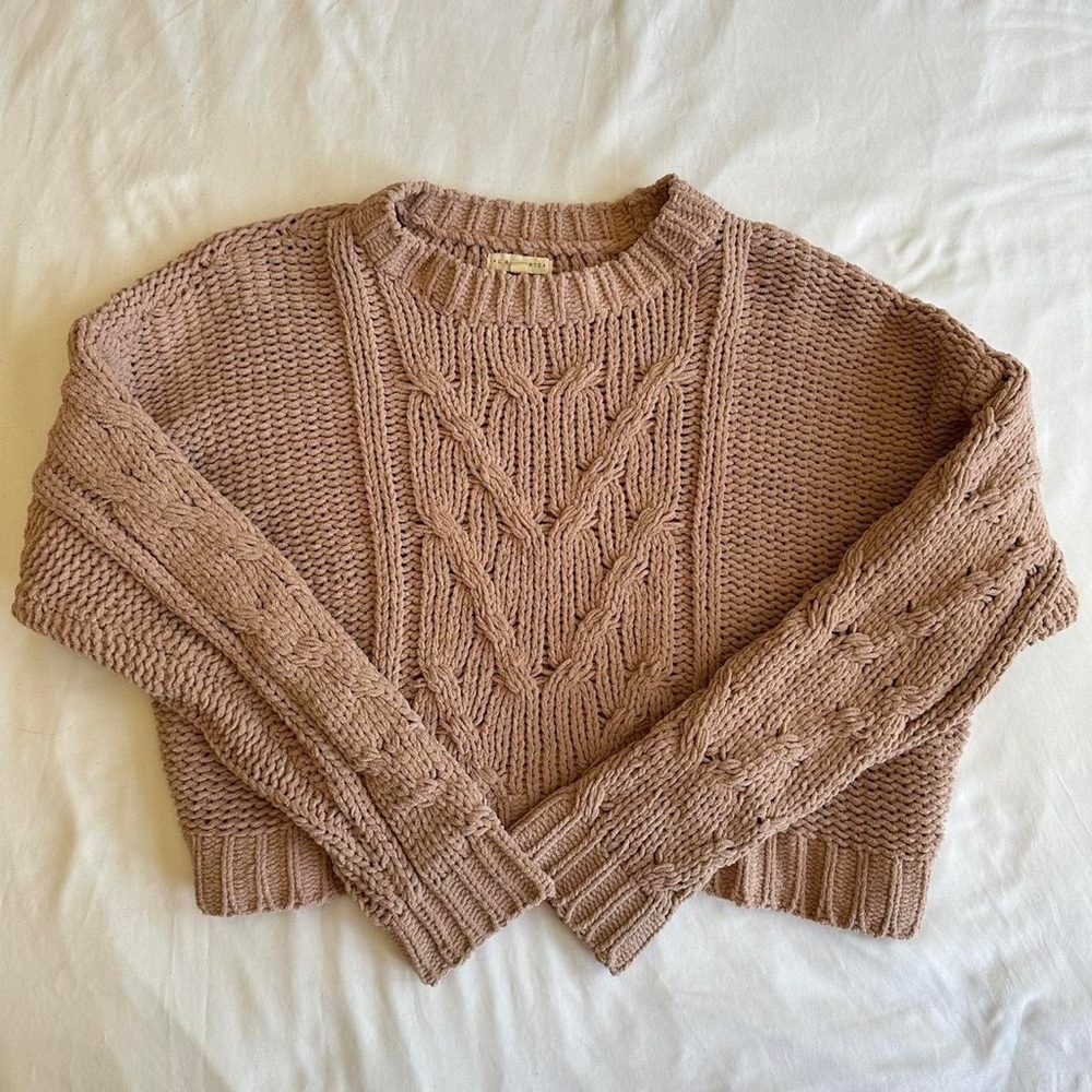 Pink Cable Knit Sweater